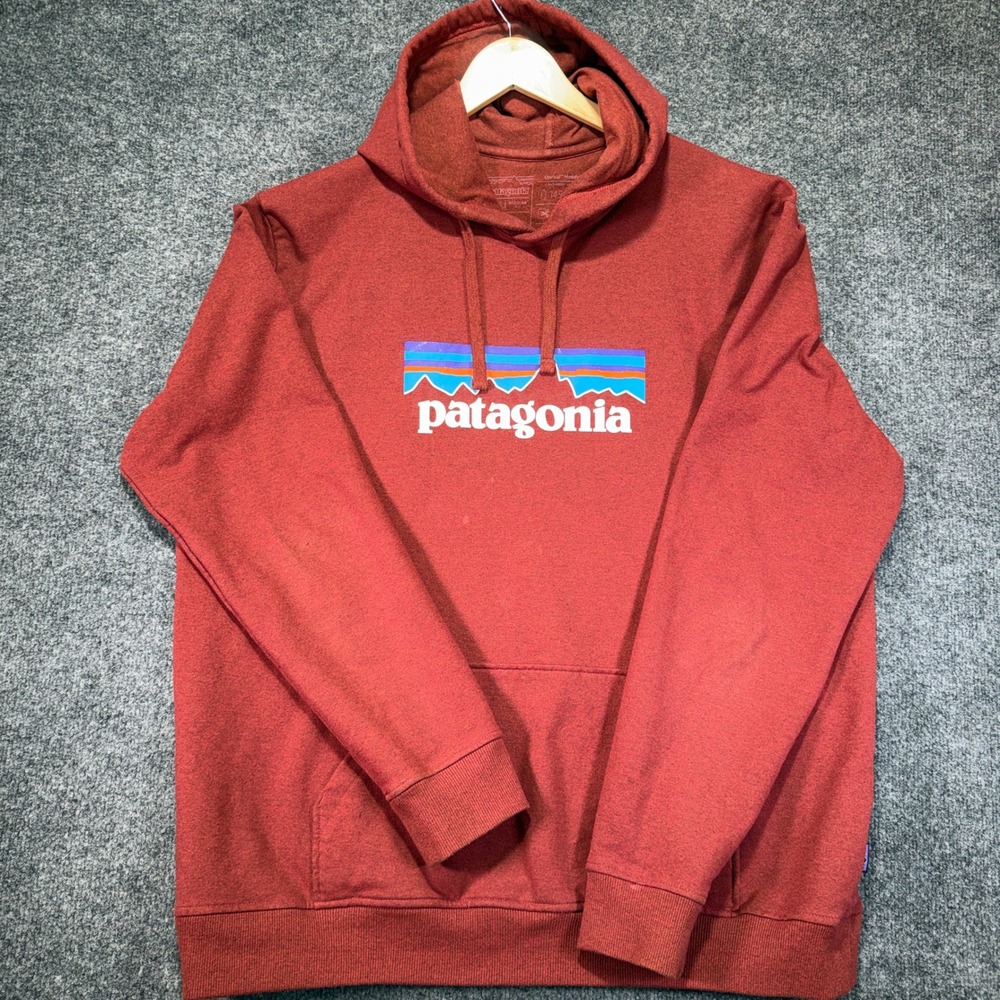 Patagonia Uprisal‎ Hoody Mens XXL Red P-6 Logo Recycled Pullover Sweatshirt